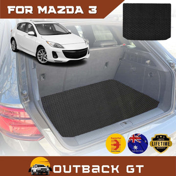 6D Diamond Car Boot Mat for Mazda 3 2009 - 2013 (BL) (Hatch) - Heavy Duty Carpet Liner