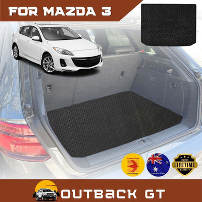 6D Diamond Car Boot Mat for Mazda 3 2009 - 2013 (BL) (Hatch) - Heavy Duty Carpet Liner