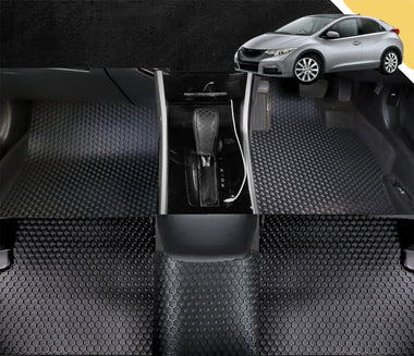 6D PRO Car Floor Mats for Honda Civic 2012 - 2016 (Hatch, 9th Gen) (Full Set)