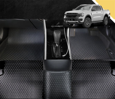 6D PRO Car Floor Mats for Ford Ranger 2012 - 2015 (PX Dual Cab Ute) (Full Set)