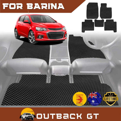 6D Diamond Car Boot Mat for Holden Barina 2011 - 2018 (TM) (Sedan) - Heavy Duty Carpet Liner