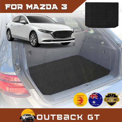 6D Diamond Car Boot Mat for Mazda 3 2019 - Current (BP) (Sedan) - Heavy Duty Carpet Liner