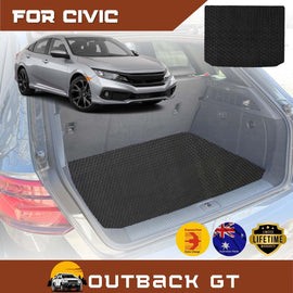 6D Diamond Car Boot Mat for Honda Civic 2016 - 2021 (10th Gen) (Sedan) - Heavy Duty Carpet Liner