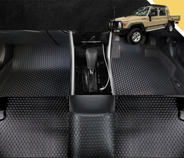 6D PRO Car Floor Mats for Toyota LandCruiser 79 Series Double Cab 2012 - Current (Full Set)