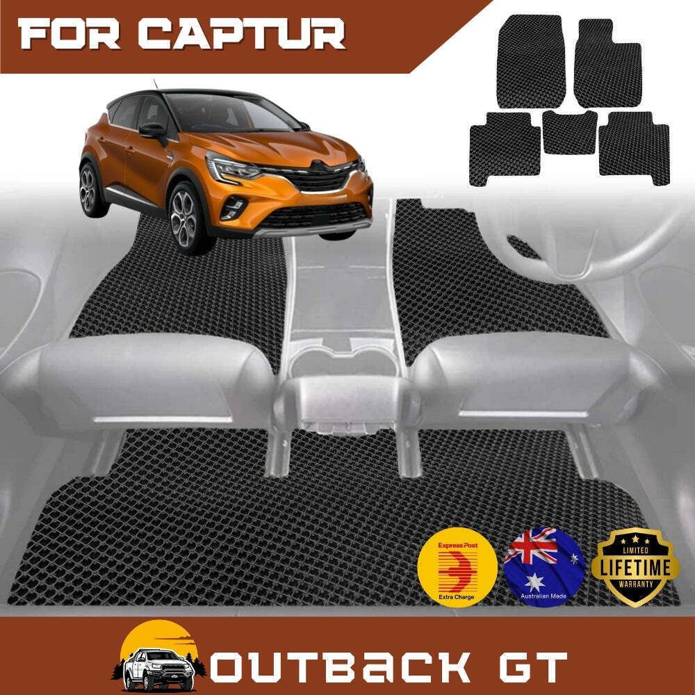 6D Diamond Car Floor Mats for Renault CAPTUR 2014 - 2019 (J87) - Custom-Fit Carpet Liner