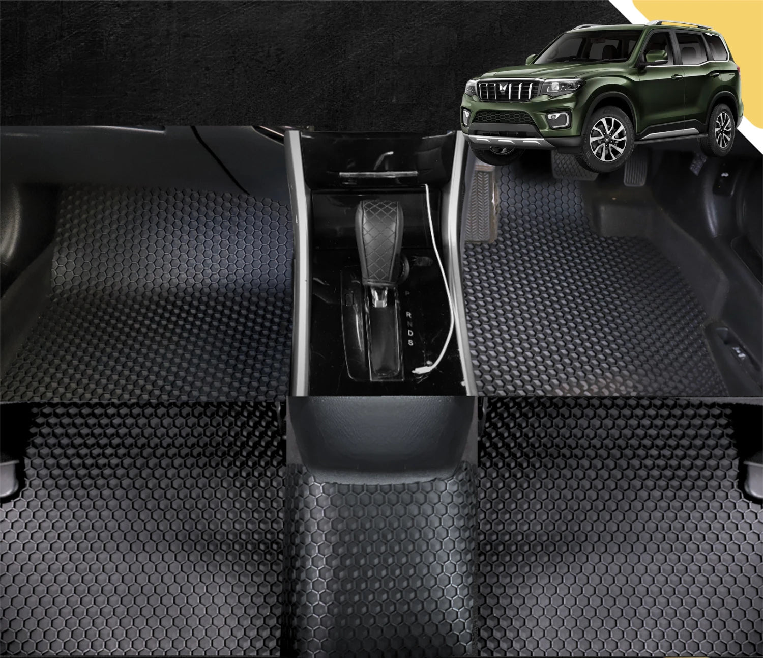 6D PRO Car Floor Mats for Mahindra Scorpio 2022 - Current (Z101) (Full Set)