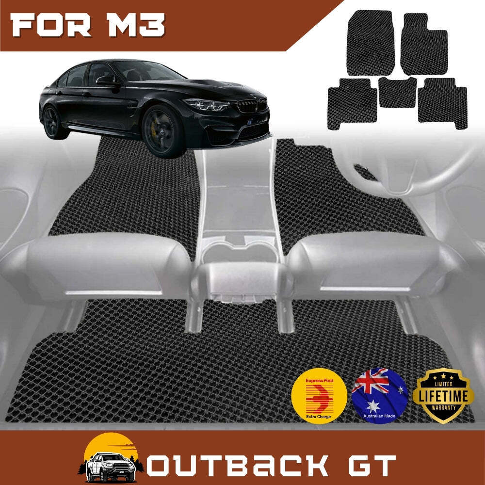 6D Diamond Car Floor Mats for BMW M3 2014 - 2019 (F80) - Custom-Fit Carpet Liner