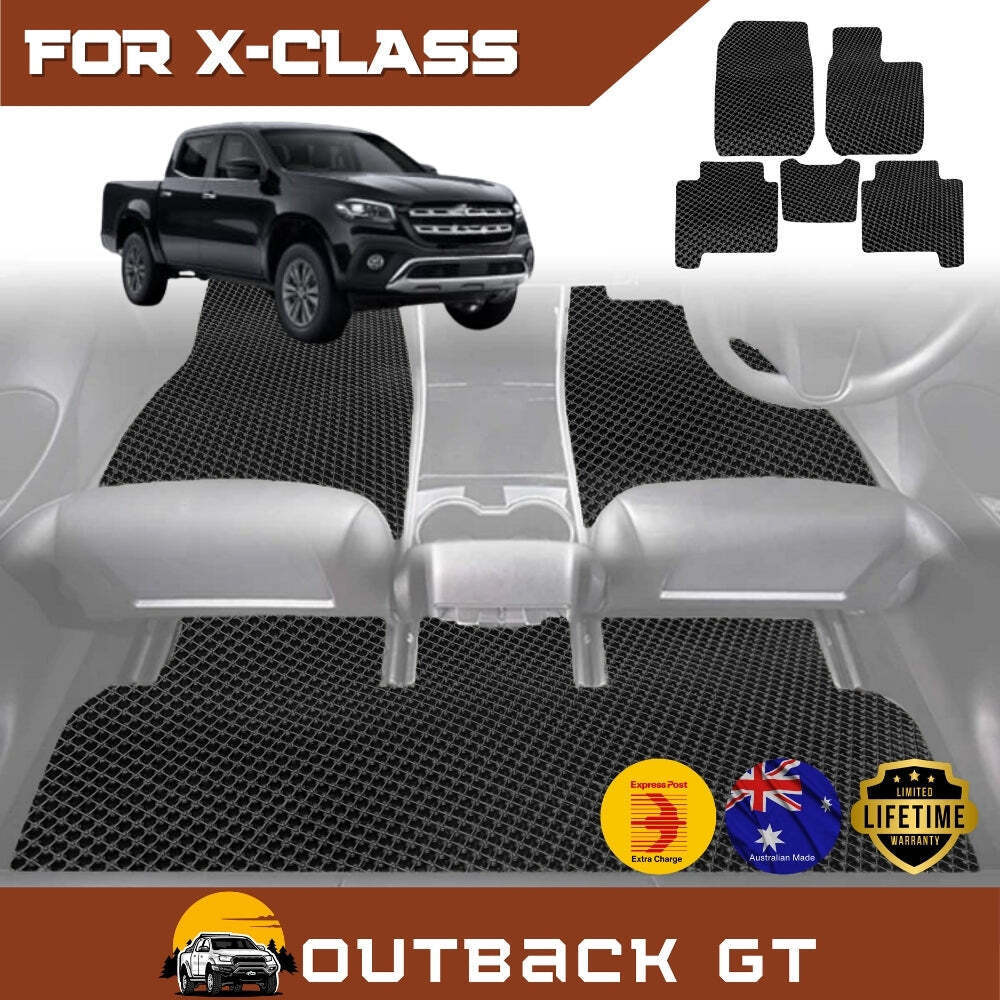 6D Diamond Car Floor Mats for Mercedes-Benz X-Class 2017 - 2021 Ute - Custom-Fit Carpet Liner