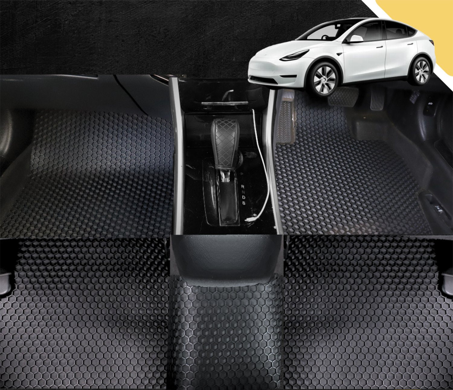 6D PRO Car Floor Mats for Tesla Model Y 2022 - Current (Full Set)