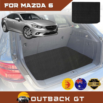6D Diamond Car Boot Mat for Mazda 6 2013 - Current (GJ) (Sedan) - Heavy Duty Carpet Liner