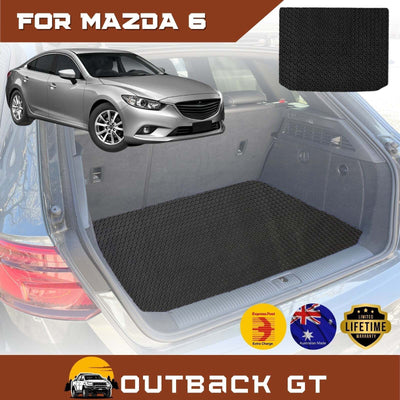 6D Diamond Car Boot Mat for Mazda 6 2013 - Current (GJ) (Sedan) - Heavy Duty Carpet Liner