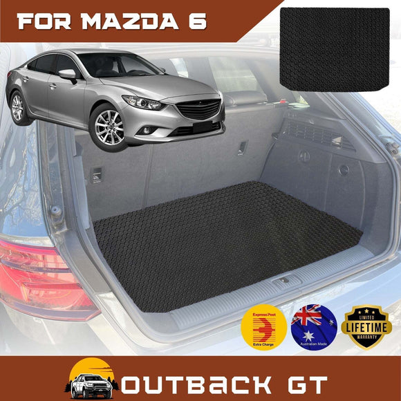 6D Diamond Car Boot Mat for Mazda 6 2013 - Current (GJ) (Sedan) - Heavy Duty Carpet Liner