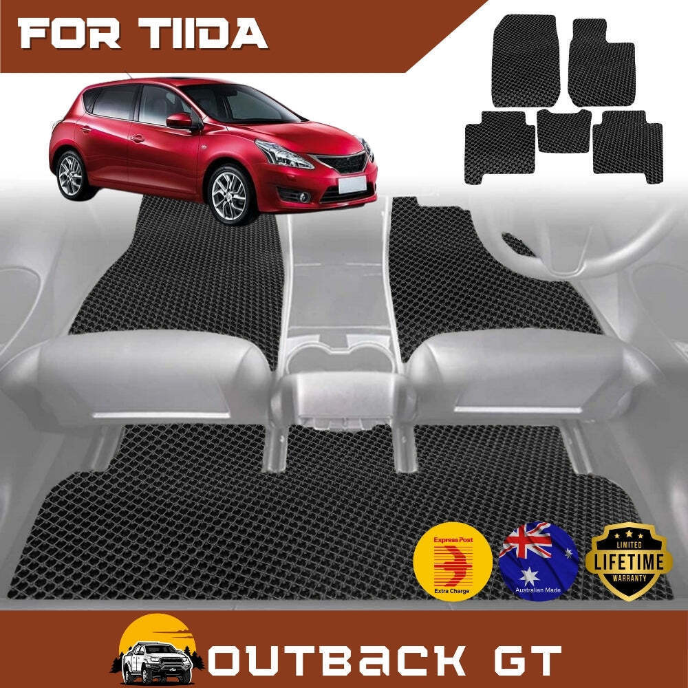 6D Diamond Car Floor Mats for Nissan Tiida 2006 - 2013 C11 - Custom-Fit Carpet Liner