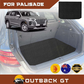 6D Diamond Car Boot Mat for Hyundai Palisade 2021 - Current 8 Seater (3rd Row folded/5 seater) - Heavy Duty Carpet Liner