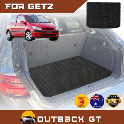 6D Diamond Car Boot Mat for Hyundai Getz 2002 - 2011 TB  - Heavy Duty Carpet Liner