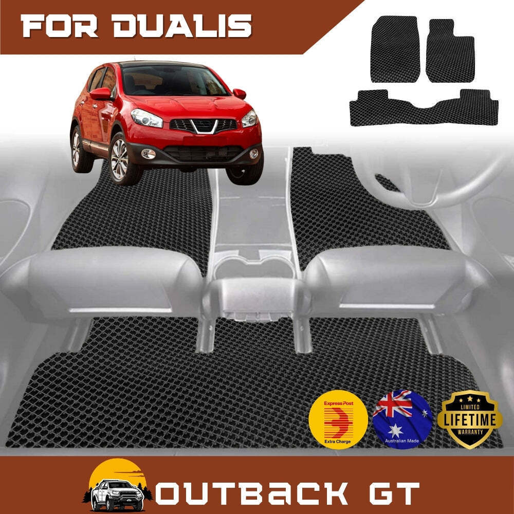 6D Diamond Car Floor Mats for Nissan Dualis 2007 - 2014 J10 - Custom-Fit Carpet Liner