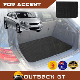 6D Diamond Car Boot Mat for Hyundai Accent 2011 - 2018 (R8) (Hatch) - Heavy Duty Carpet Liner