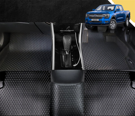 6D PRO Car Floor Mats for Ford Ranger 2022 - Current PX Mk3 (Full Set)
