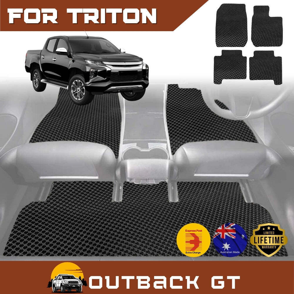 6D Diamond Car Floor Mats for Mitsubishi Triton Double Cab 2024 - Current (LC/MV) - Custom-Fit Carpet Liner