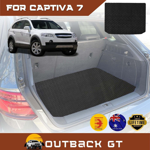 6D Diamond Car Boot Mat for Holden Captiva 7 2009 - 2015 CG, CG II (3rd Row folded/5 seater) - Heavy Duty Carpet Liner