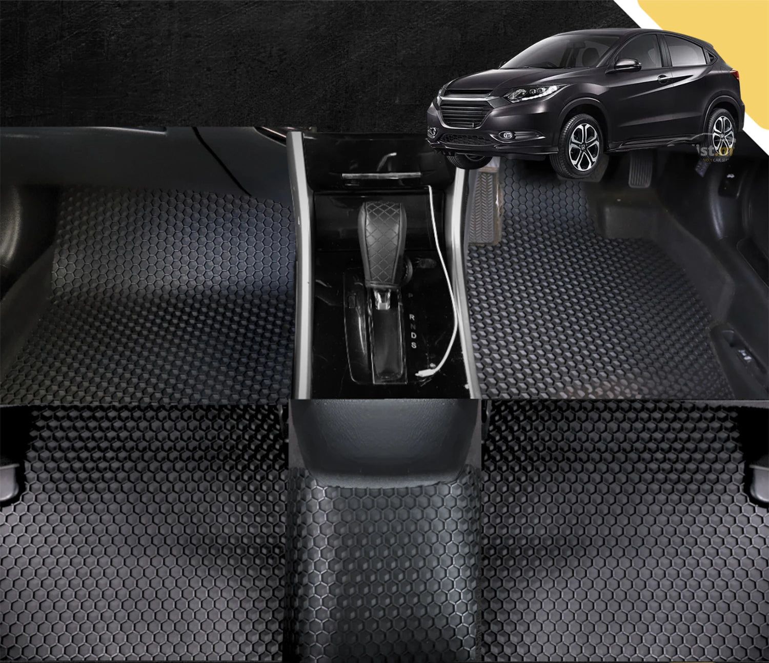 6D PRO Car Floor Mats for Honda HR-V 2015 - 2021 (RU) (Full Set)