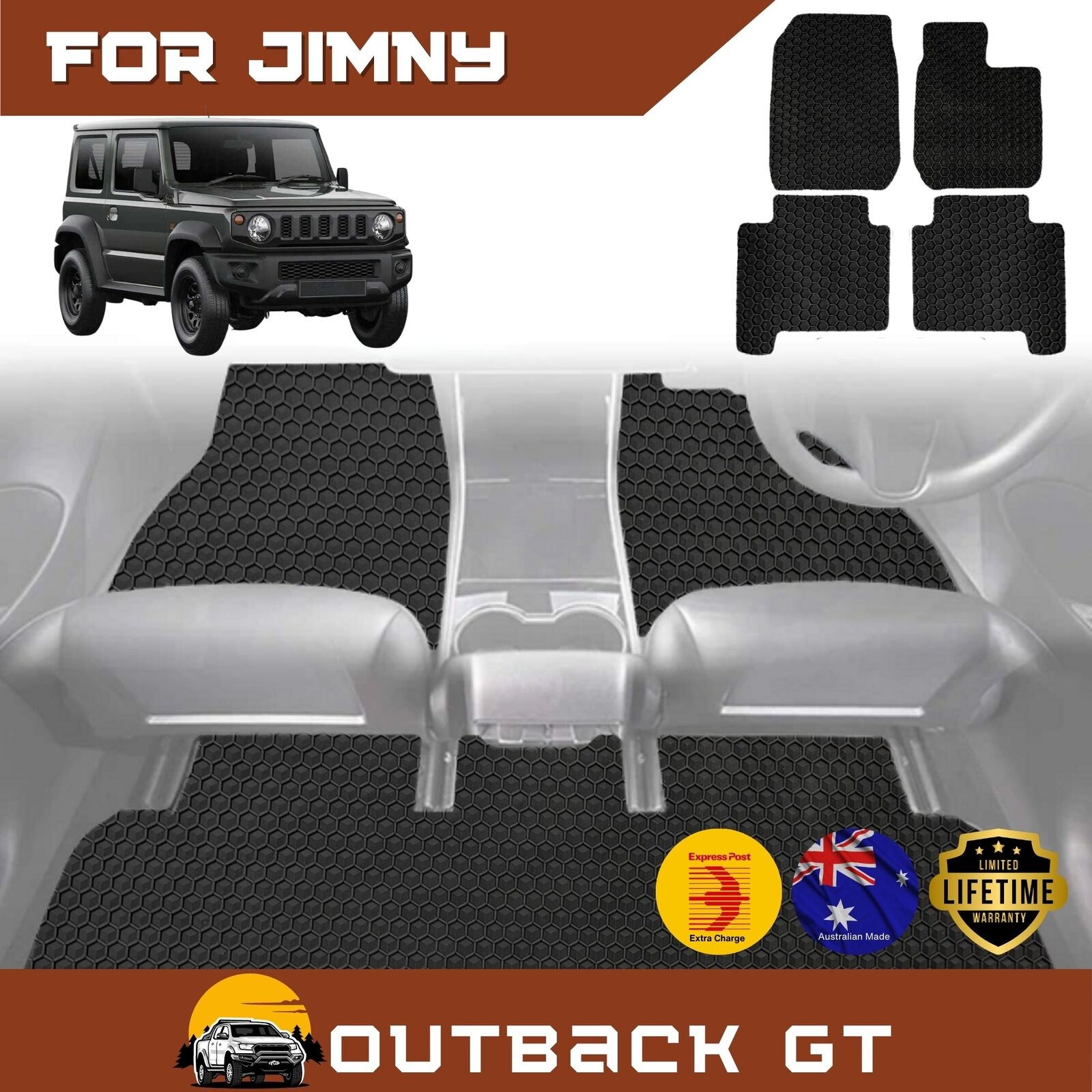 6D Diamond Car Floor Mats for Suzuki Jimny 2018 - Current Auto - Custom-Fit Carpet Liner