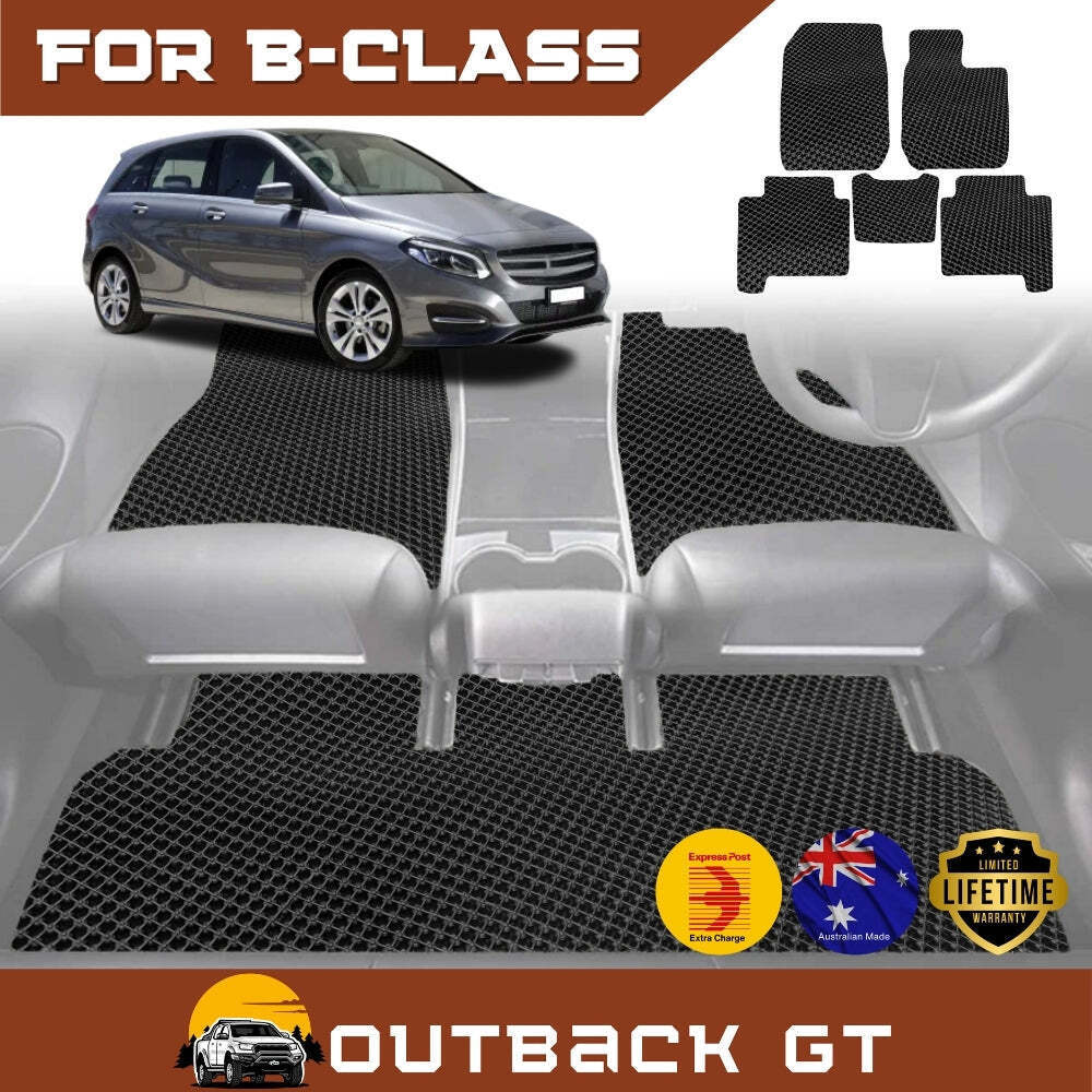 6D Diamond Car Floor Mats for Mercedes-Benz B-Class 2011 - 2018 (W246) - Custom-Fit Carpet Liner