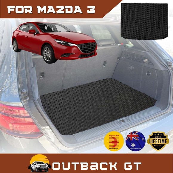 6D Diamond Car Boot Mat for Mazda 3 2014 - 2018 (BM BN) (Sedan) - Heavy Duty Carpet Liner