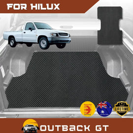 6D Diamond Ute Tub Mat for Toyota Hilux Single Cab 2005-2015 (with spray on liner or no liner) - Black & Grey