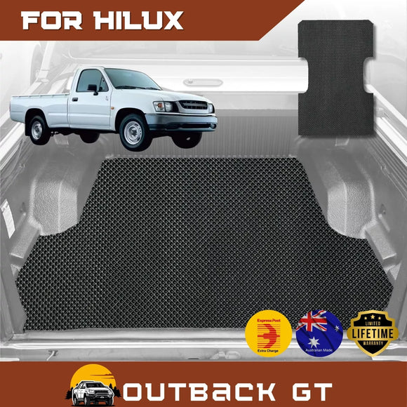 6D Diamond Ute Tub Mat for Toyota Hilux Single Cab 2005-2015 (with spray on liner or no liner) - Black & Grey