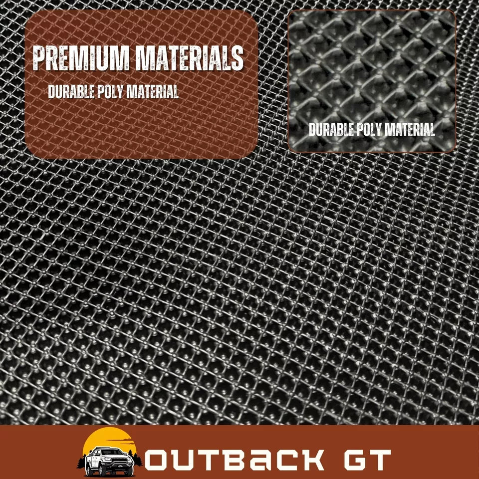 6D Diamond Ute Tub Mat for Nissan Navara Dual Cab (NP300/D23 STX Without Rear cupholder) 2015-Current (with Plastic tub Liner) - Black & Grey