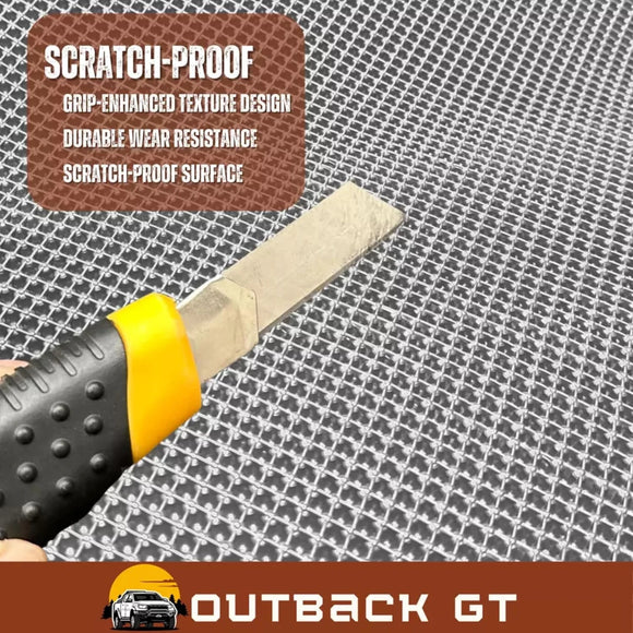 6D Diamond Ute Tub Mat for SsangYong Musso Dual Cab 2018-Current (with Factory Plastic Tub Liner) - Black & Grey