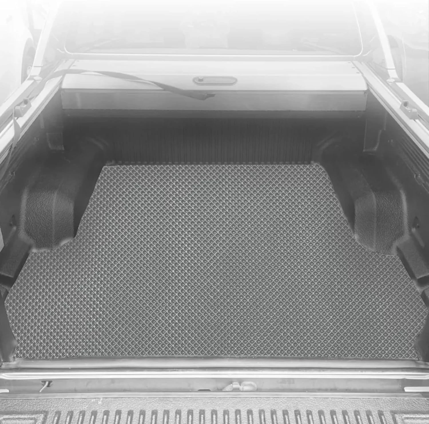 6D Diamond Ute Tub Mat for Ford Ranger Wildtrack Dual Cab 2022-Current (With Factory Plastic Tub Liner) - Black & Grey